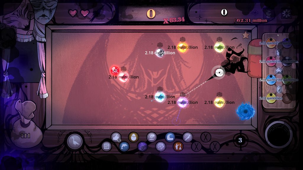 Aiming a shot, with the trajectory preview